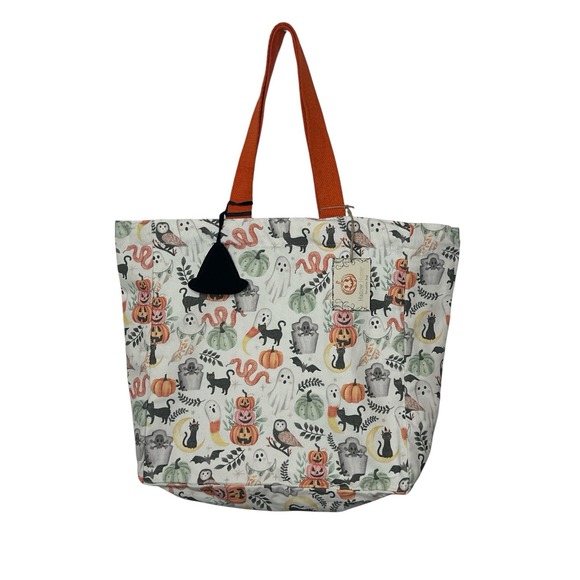 hallow home Handbags - New Hallow Home Halloween Tote Bag Trick or Treat XL Pumpkin Ghost Shopping Bag